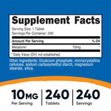 Nutricost Melatonin 10mg 240 Tablets side view