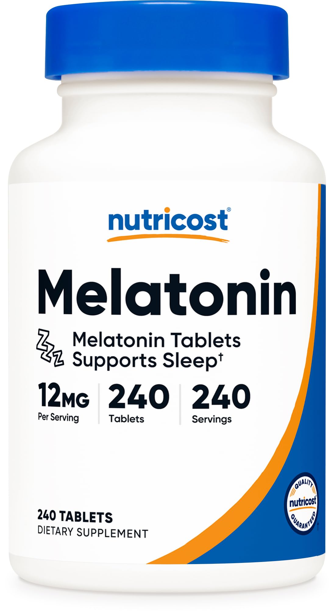 Nutricost Melatonin 12mg 240 Tablets front view
