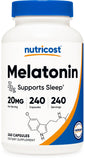 Nutricost Melatonin 20mg 240 Capsules front view
