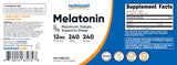 Nutricost Melatonin 240 Tablets back view with ingredients