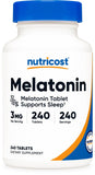 Nutricost Melatonin 3mg 240 Tablets front view
