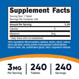 Nutricost Melatonin 3mg 240 Tablets side view
