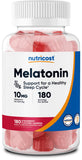 Nutricost Melatonin Gummies 180 count bottle front view