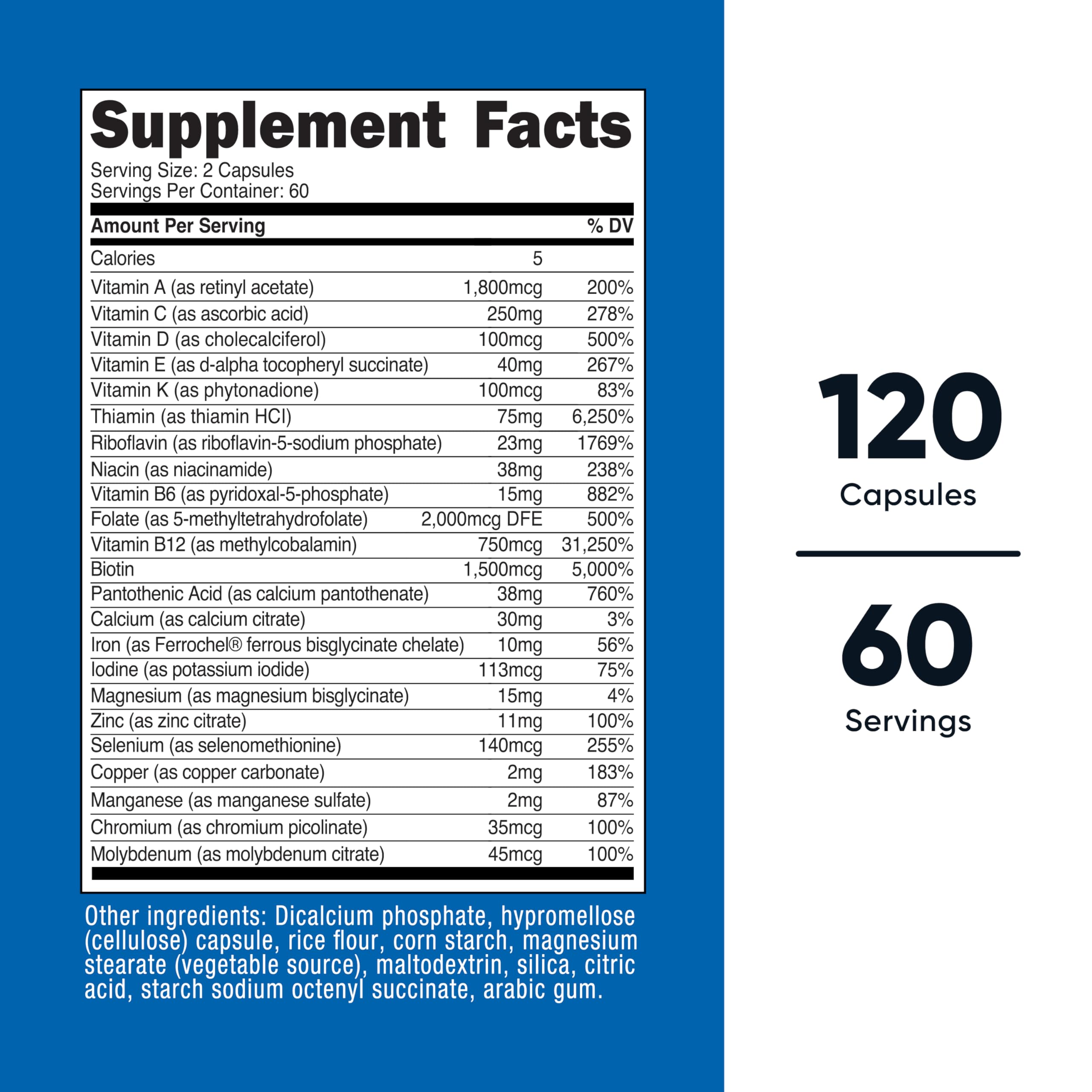 Nutricost Methylated Multivitamin bottle with label