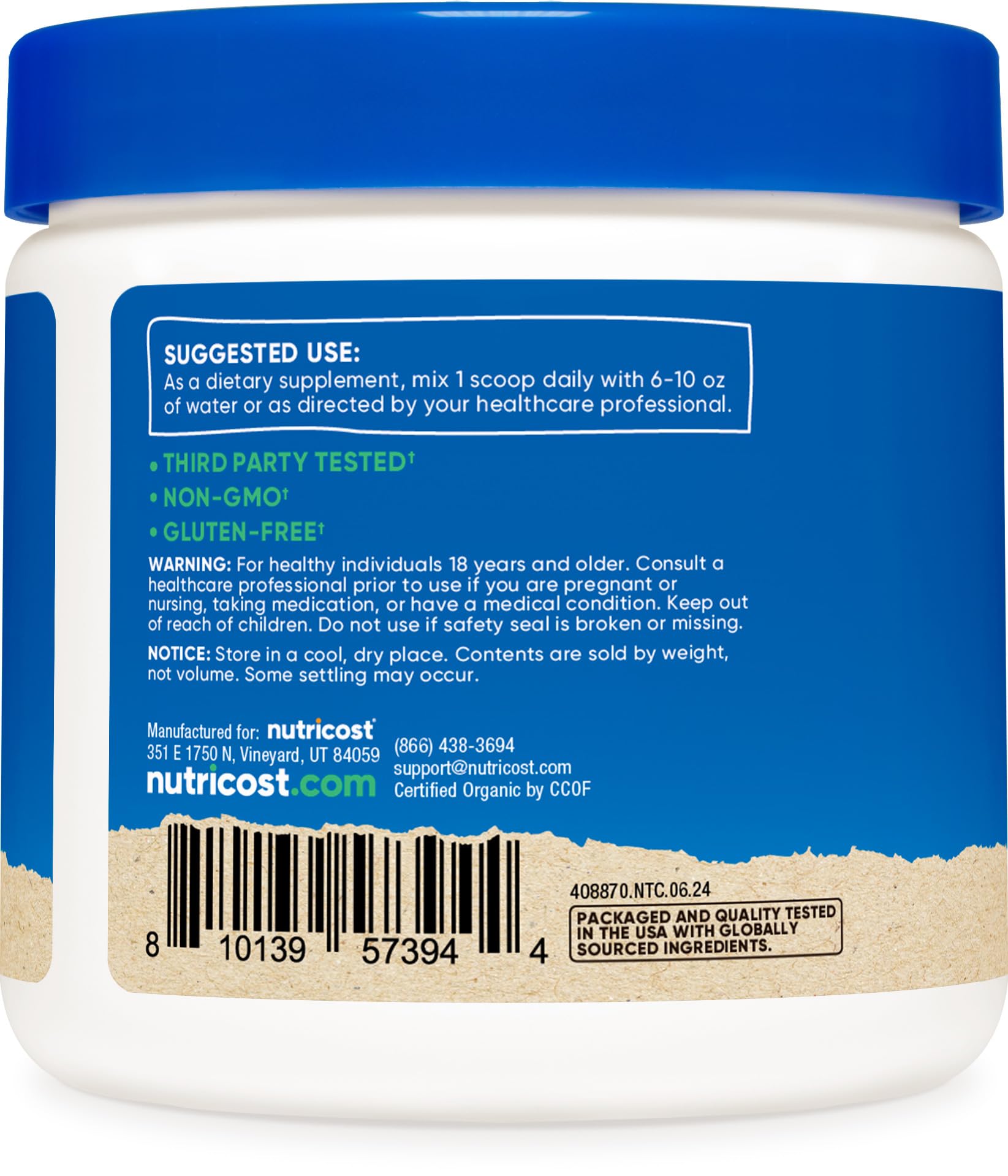 Nutricost Milk Thistle Extract Powder with water preparation