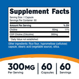 Nutricost Multivitamin Capsules 300mg CDP Choline side view