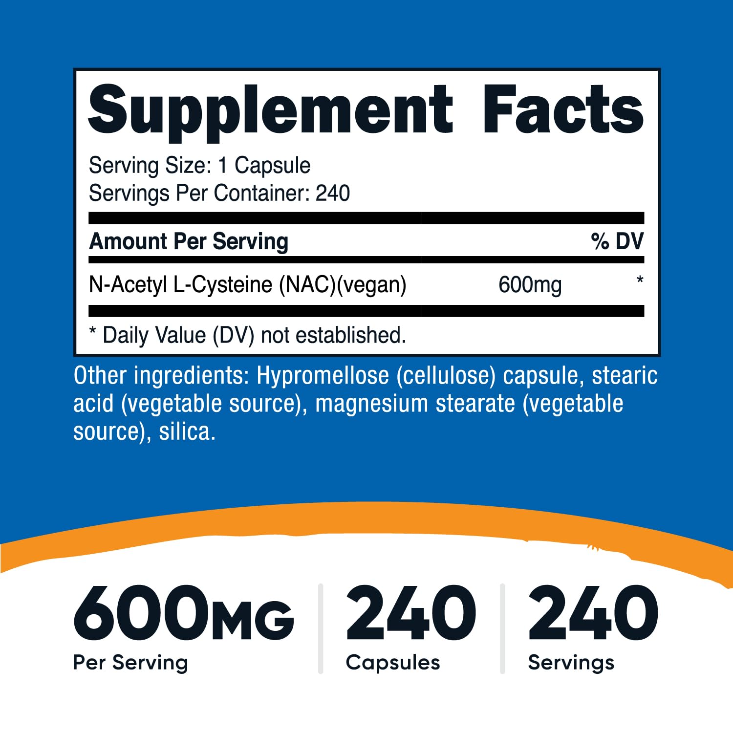 Nutricost N-Acetyl L-Cysteine 600mg capsule close-up
