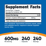 Nutricost N-Acetyl L-Cysteine 600mg capsule close-up