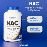 Nutricost N-Acetyl L-Cysteine bottle side view