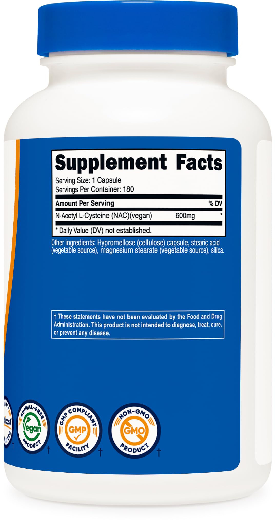 Nutricost N-Acetyl L-Cysteine ingredients list