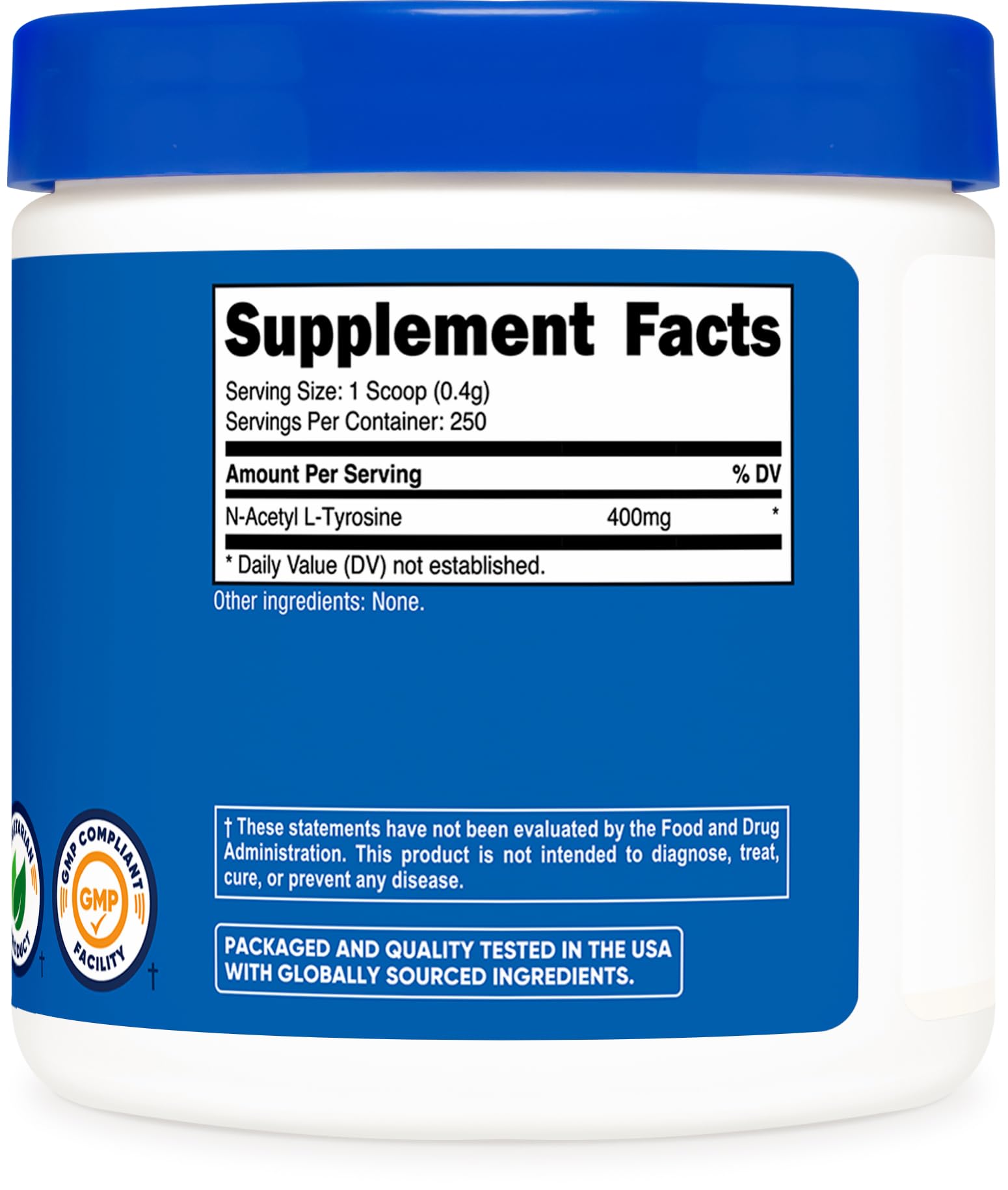 Nutricost N-Acetyl L-Tyrosine Powder 100g ingredient list