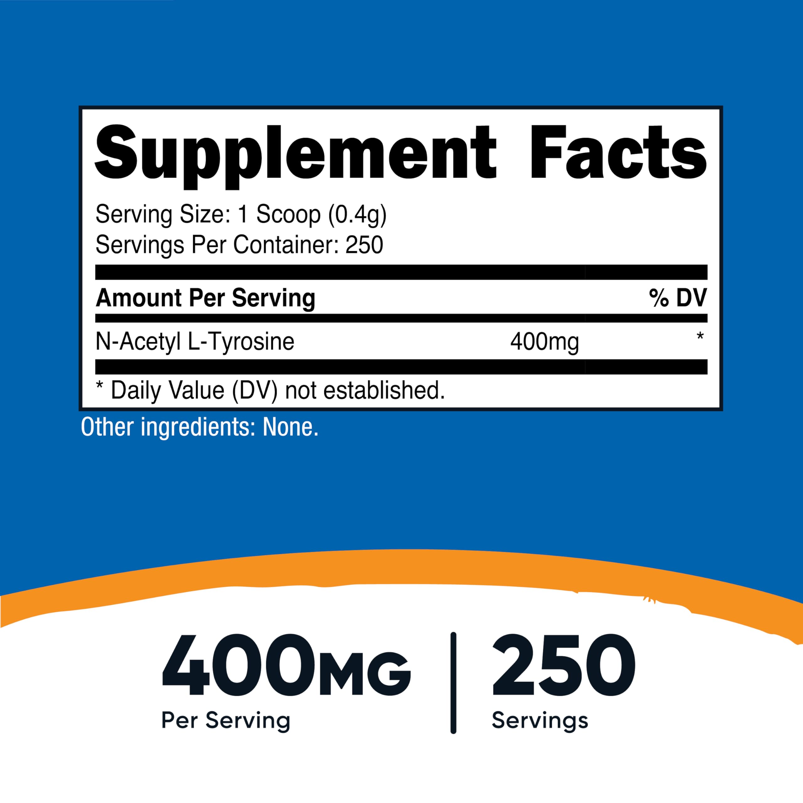 Nutricost N-Acetyl L-Tyrosine Powder 100g side view