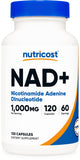 Nutricost NAD+ 120 capsules bottle front view