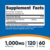Nutricost NAD+ 120 capsules side view showing label