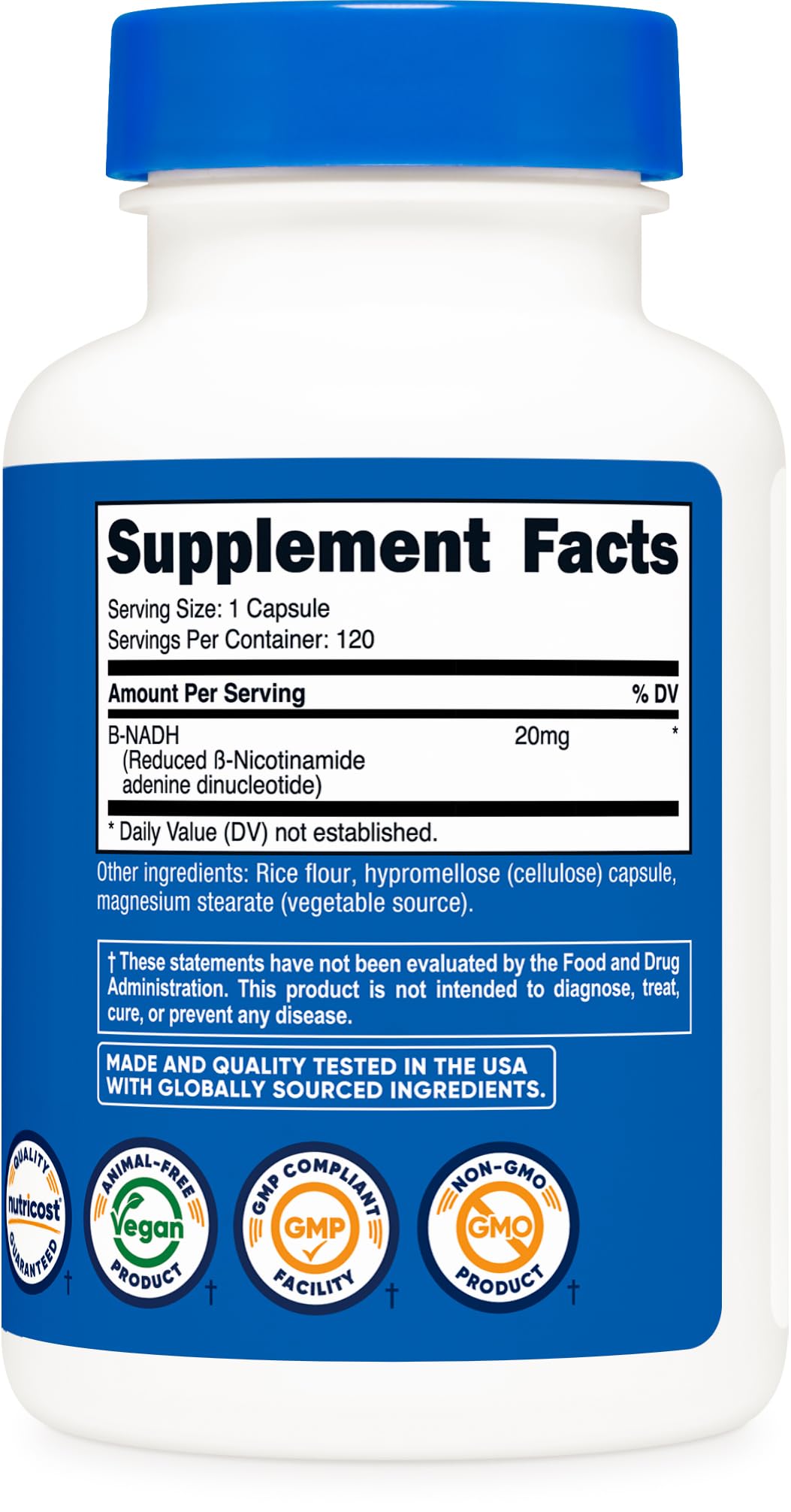 Nutricost NADH 20mg capsules lifestyle scene