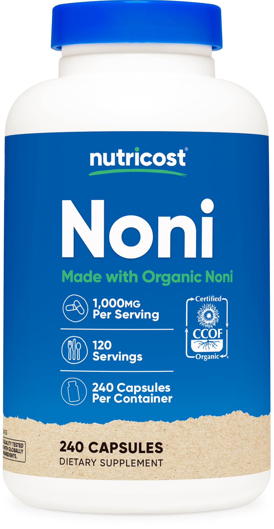 Nutricost Noni Capsules front view with label