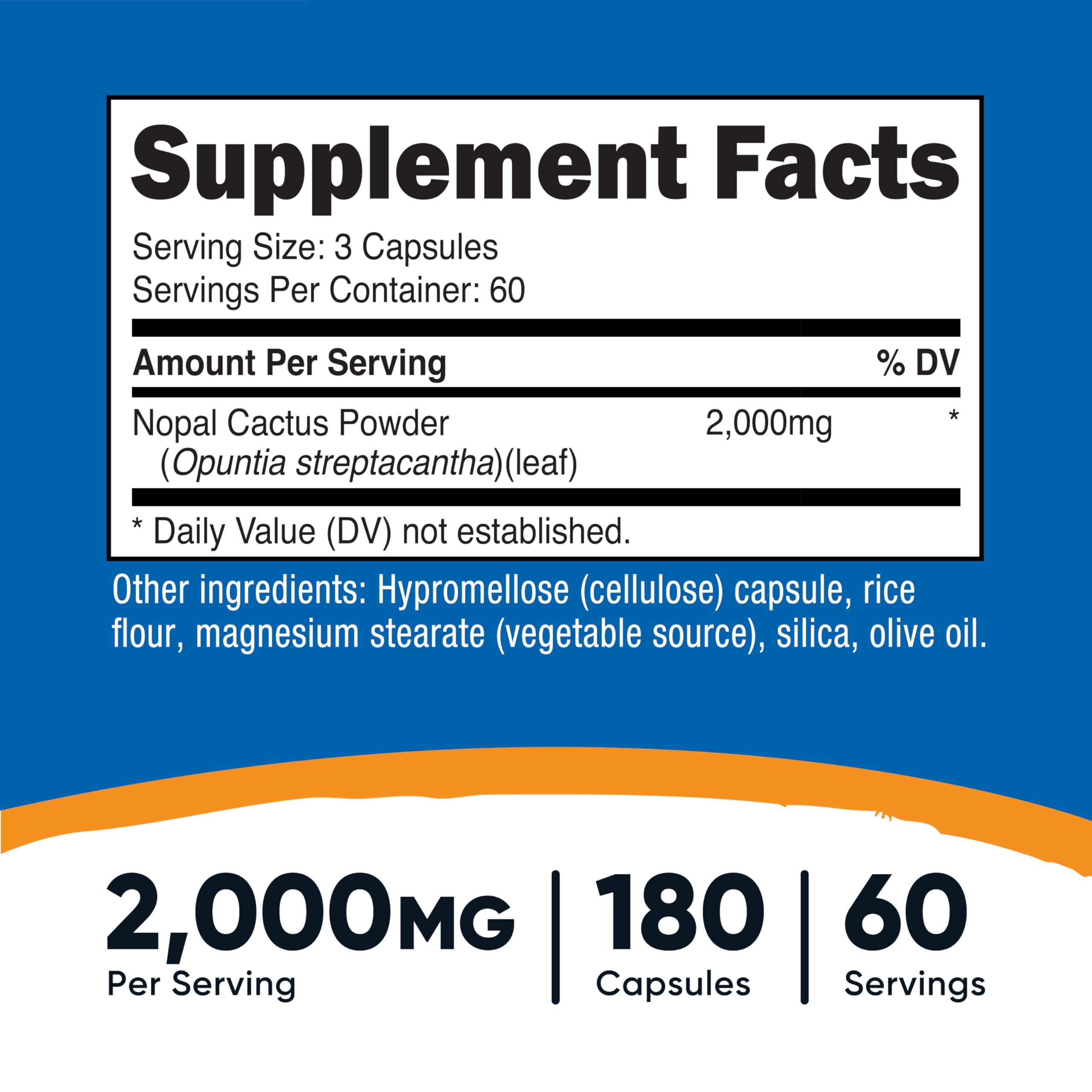 Nutricost Nopal Cactus Capsules bottle side view
