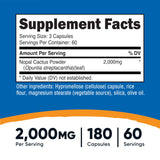 Nutricost Nopal Cactus Capsules bottle side view