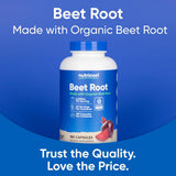 Nutricost Organic Beet Root Capsules 2400mg capsules in hand