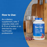 Nutricost Organic Beet Root Capsules 2400mg capsules on a table