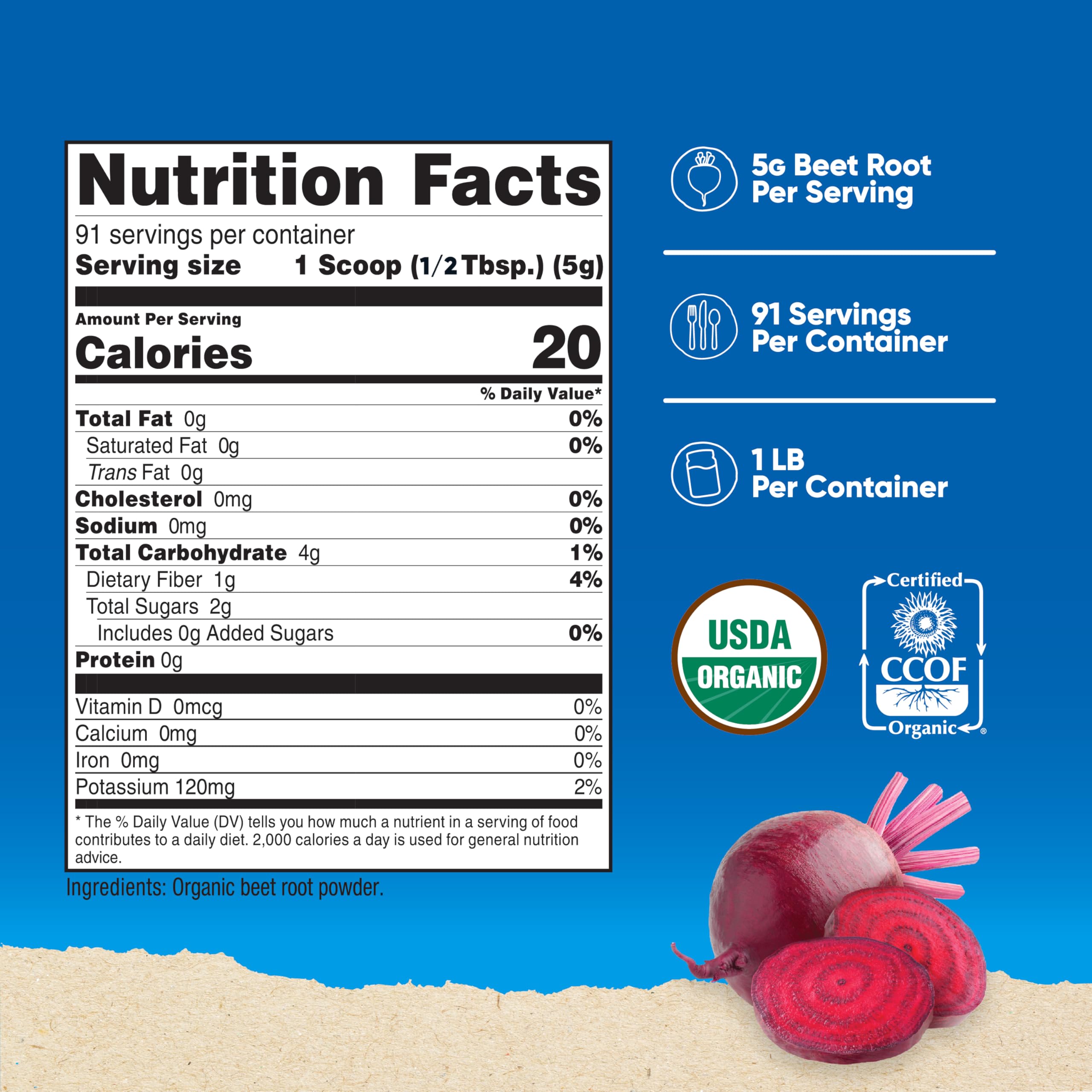 Nutricost Organic Beet Root Powder scoop included