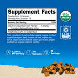 Nutricost Organic Chaga Mushroom Capsules side view showing label