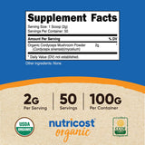 Nutricost Organic Cordyceps Mushroom Powder 100g side view