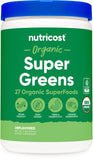 Nutricost Organic Greens Powder 381g front view