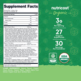 Nutricost Organic Greens Powder 381g packaging side view