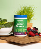 Nutricost Organic Greens Powder 408g back view showing ingredients