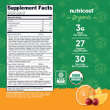 Nutricost Organic Greens Powder 408g packaging side view
