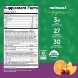 Nutricost Organic Greens Powder 408g packaging side view