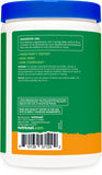 Nutricost Organic Greens Powder 408g scoop with powder on a wooden table