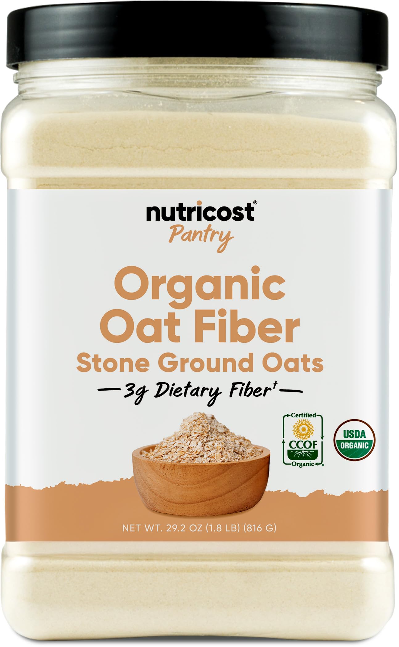 Nutricost Organic Oat Fiber 930g front view