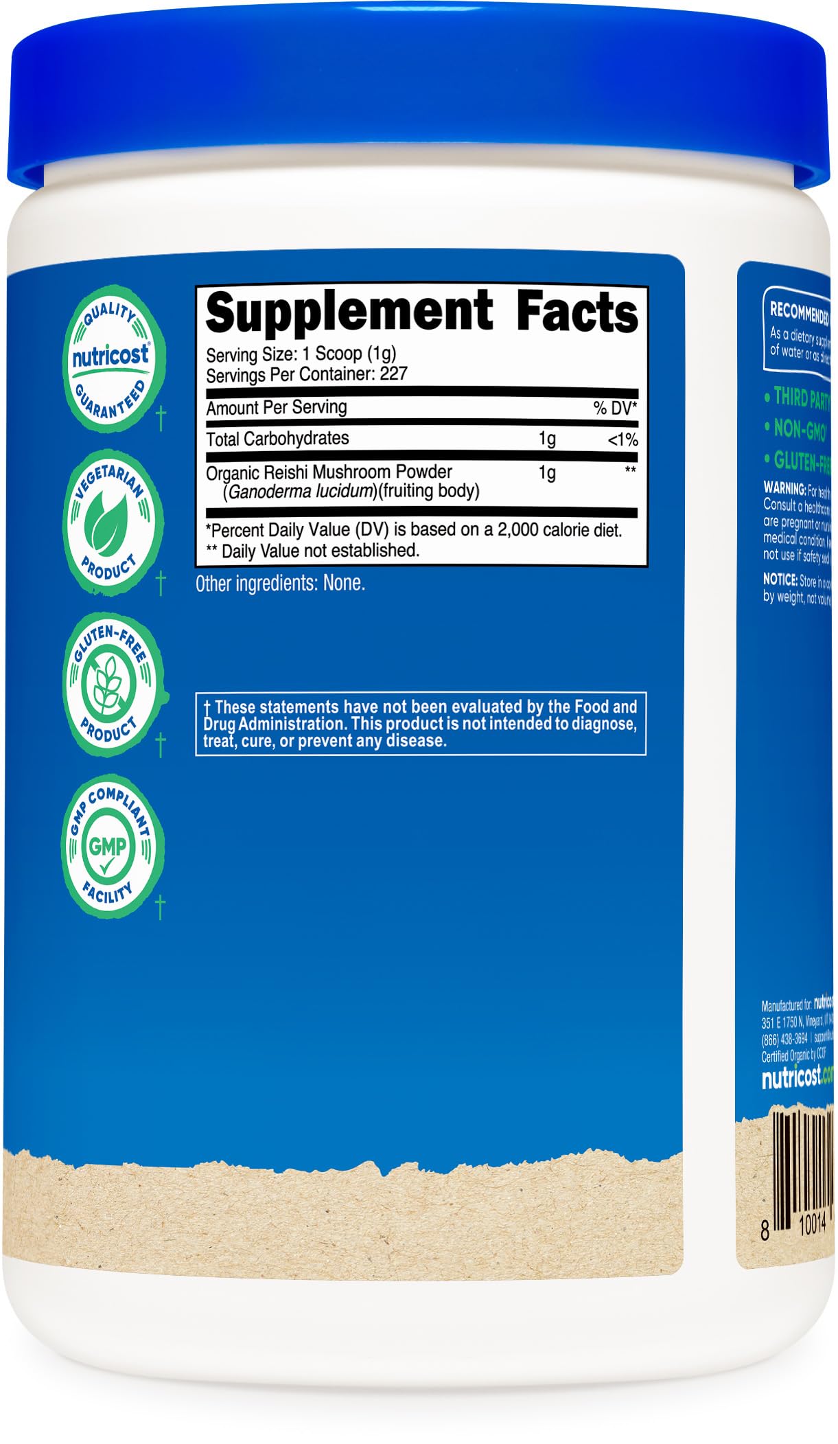 Nutricost Organic Reishi Mushroom Powder lifestyle scene with spoon