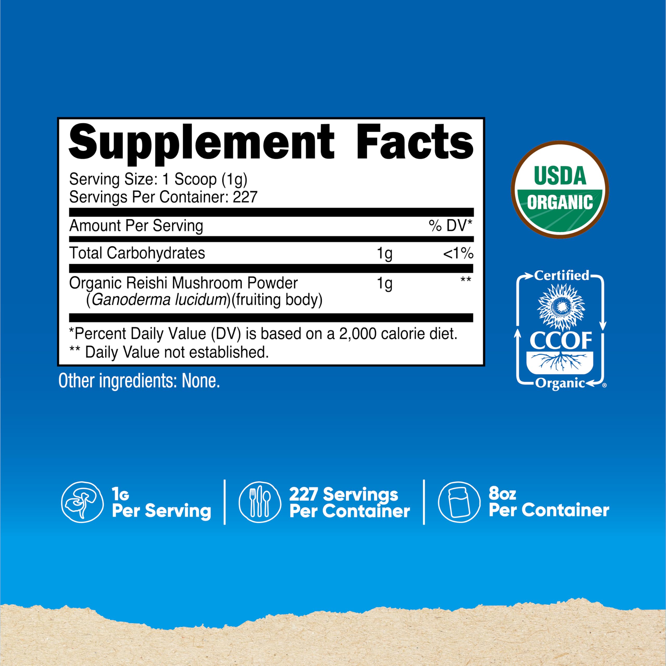 Nutricost Organic Reishi Mushroom Powder scoop included