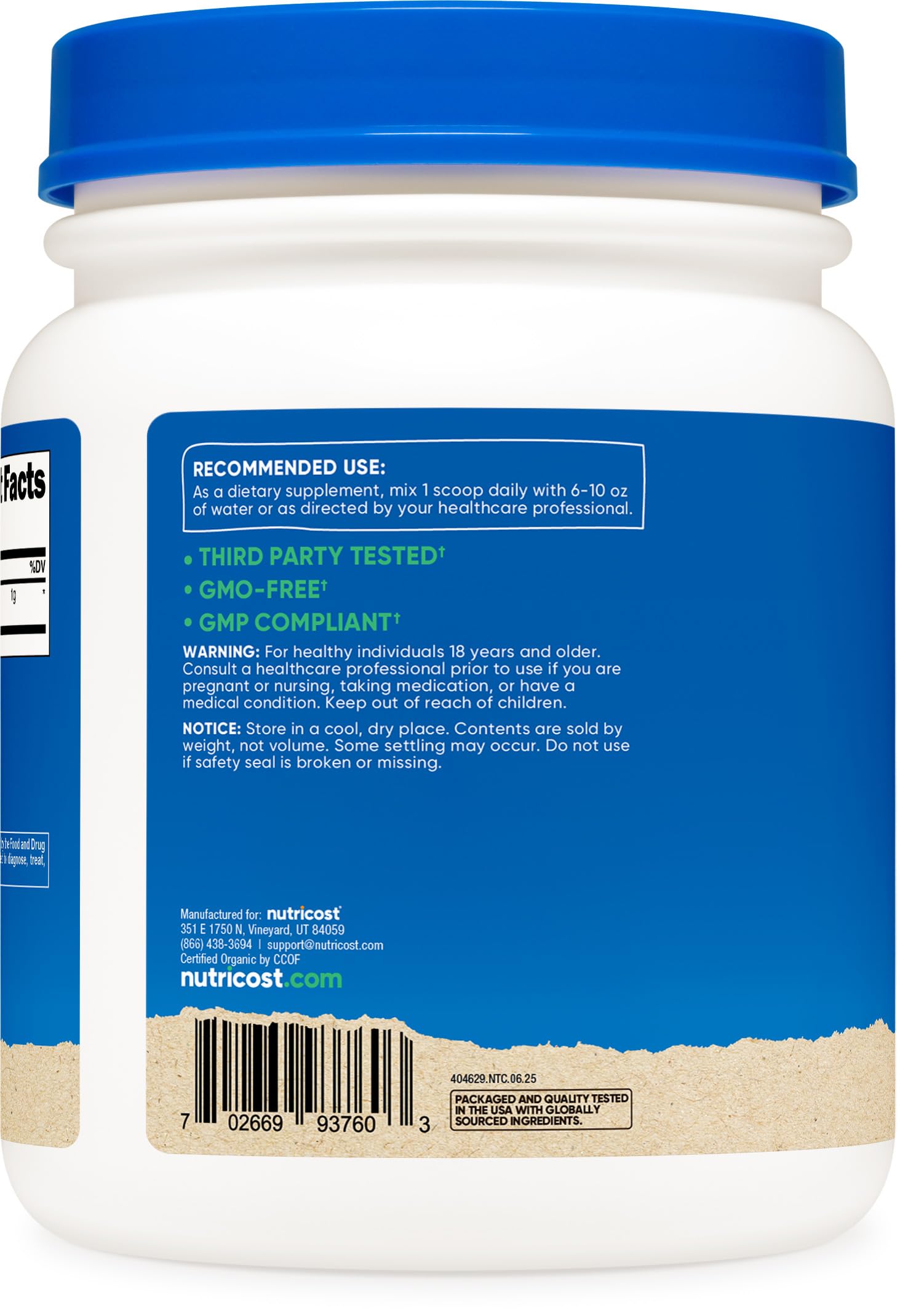 Nutricost Organic Wheatgrass Powder mixed in a smoothie