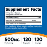 Nutricost Ox Bile 500mg Capsules side view showing label