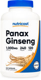 Nutricost Panax Ginseng 240 Capsules bottle front view