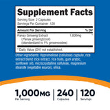 Nutricost Panax Ginseng 240 Capsules side view