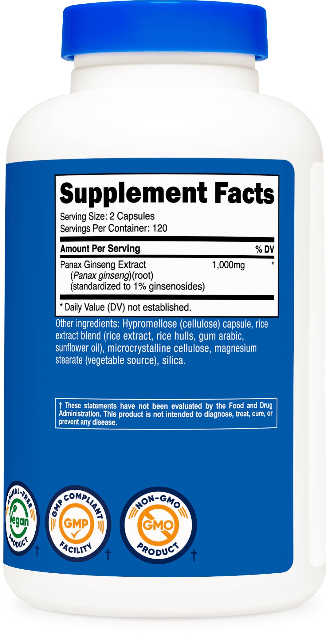 Nutricost Panax Ginseng ingredients list