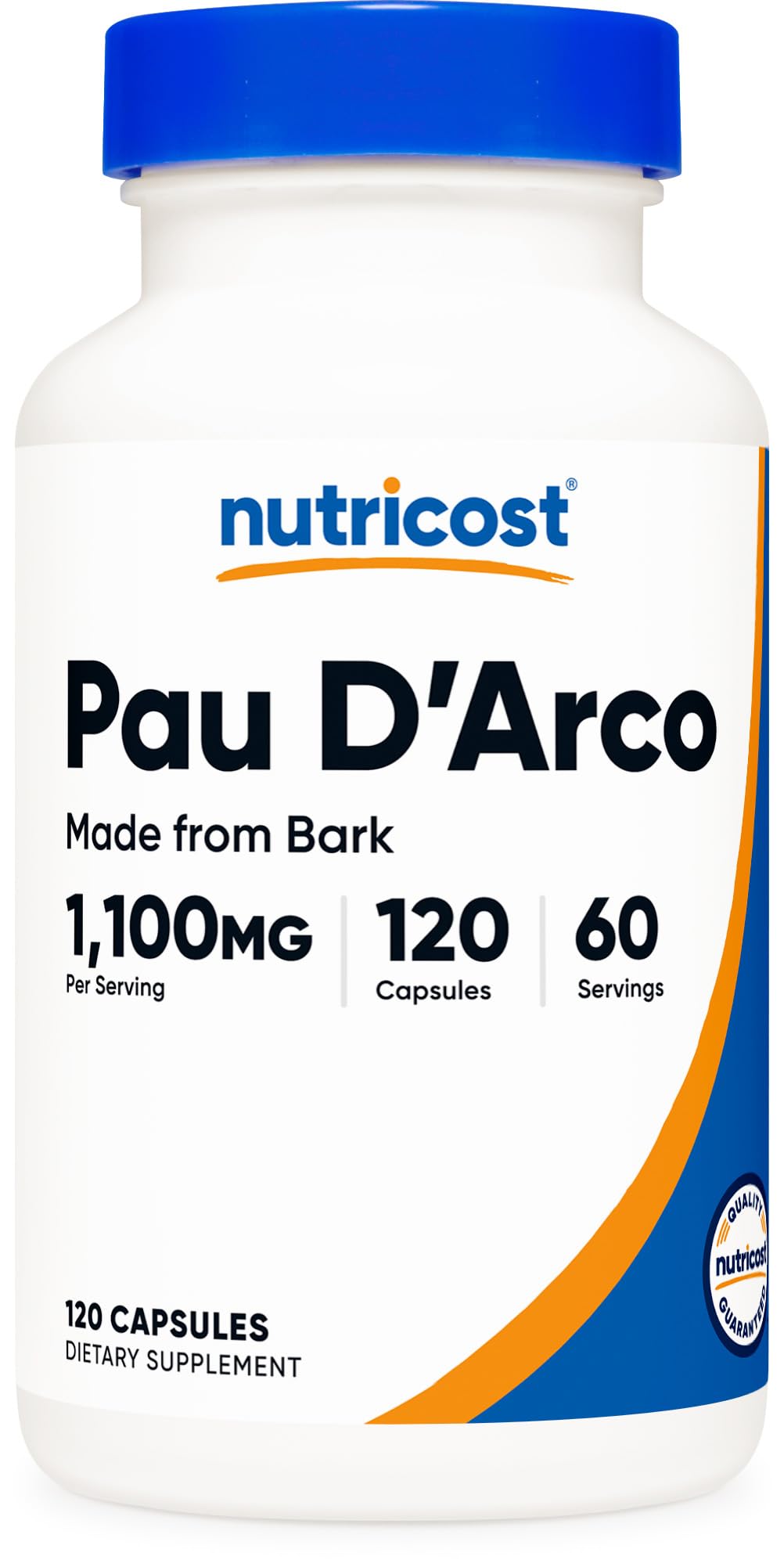 Nutricost Pau D'Arco Capsules 120 Count bottle front view