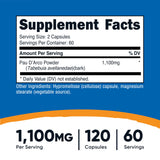 Nutricost Pau D'Arco Capsules 120 Count side view