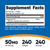 Nutricost Peppermint Oil Softgels bottle side view