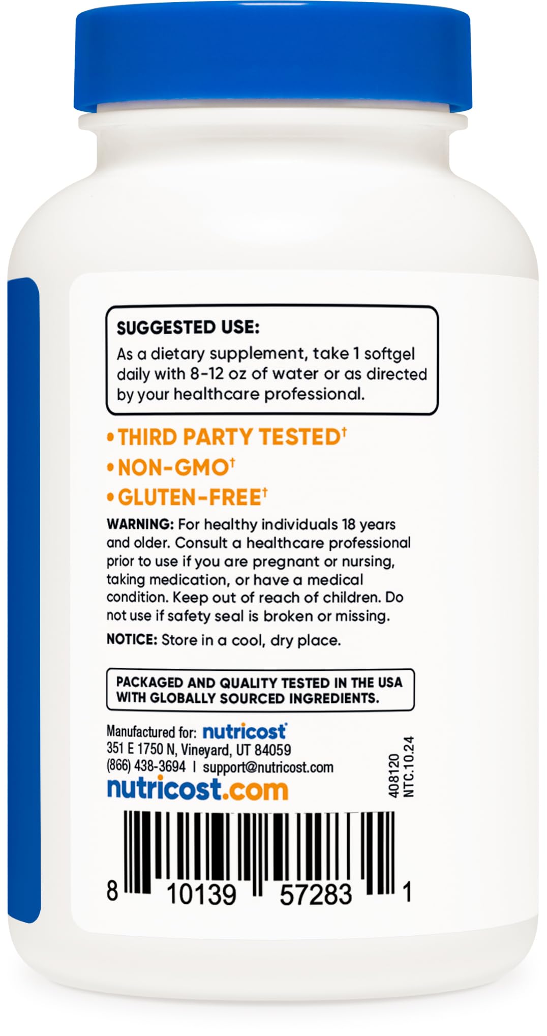Nutricost Peppermint Oil Softgels with measuring spoon