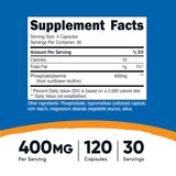 Nutricost Phosphatidyl Serine Capsules 400mg side view showing capsule count