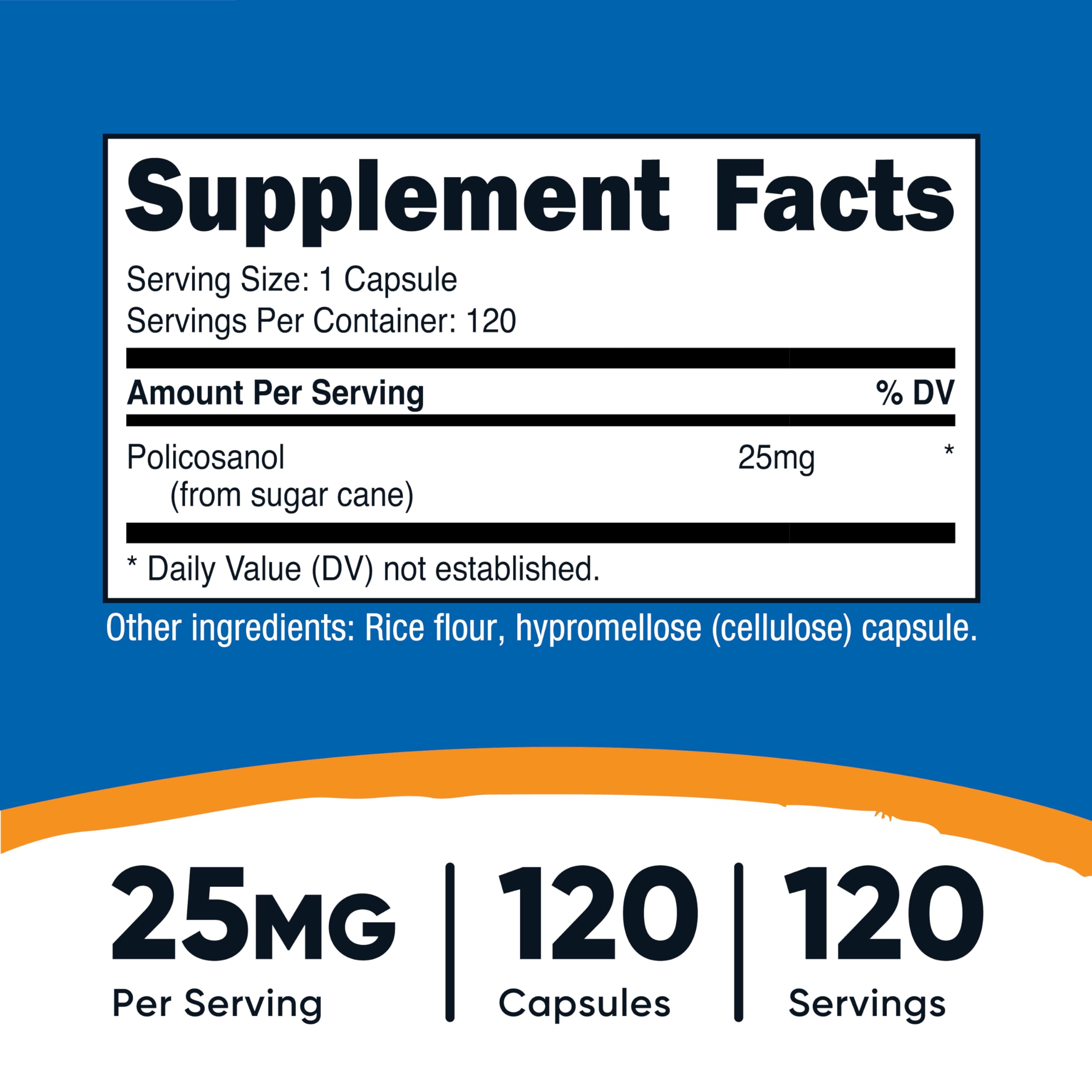 Nutricost Policosanol Capsules 25mg ingredient list