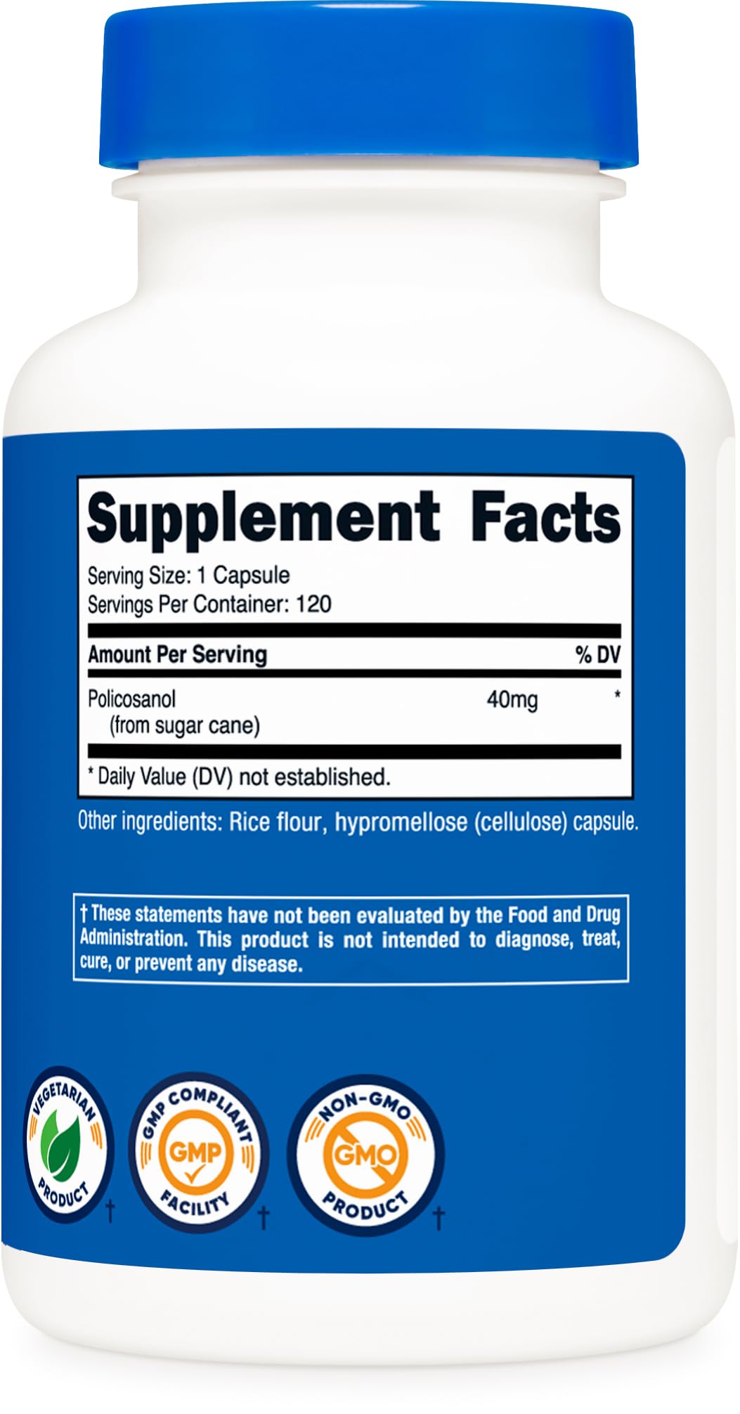 Nutricost Policosanol Capsules on a wooden table