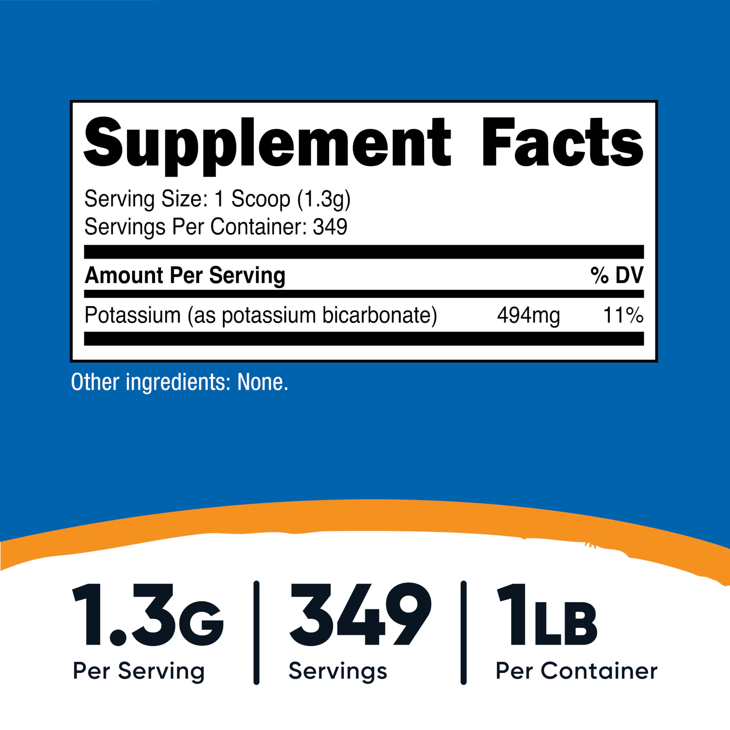 Nutricost Potassium Bicarbonate Powder 1 LB back view