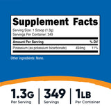Nutricost Potassium Bicarbonate Powder 1 LB back view